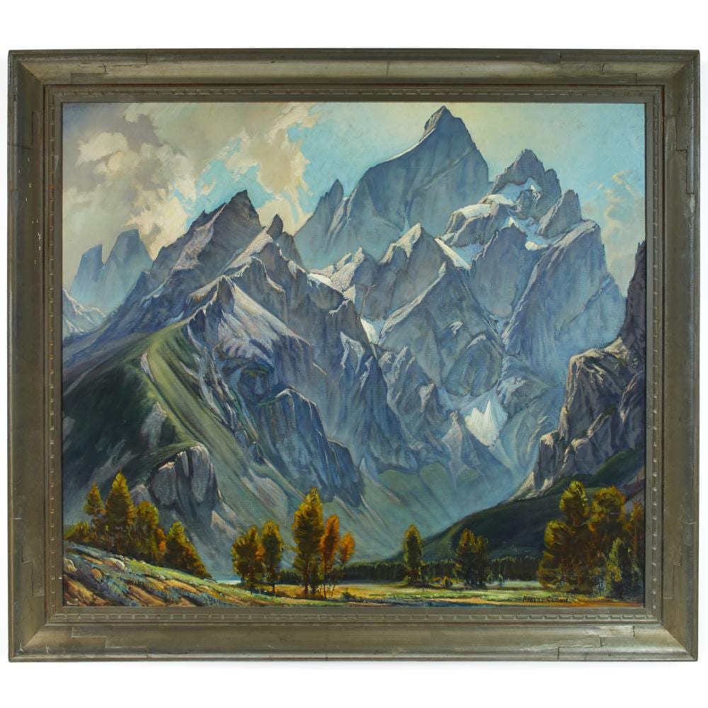 Robert Clunie comparable auction result: robert clunie 1895 1984 cathedral view grand teton range wyo 36 3 4 x 42 1 2in framed 43 x 49in painted in 1937