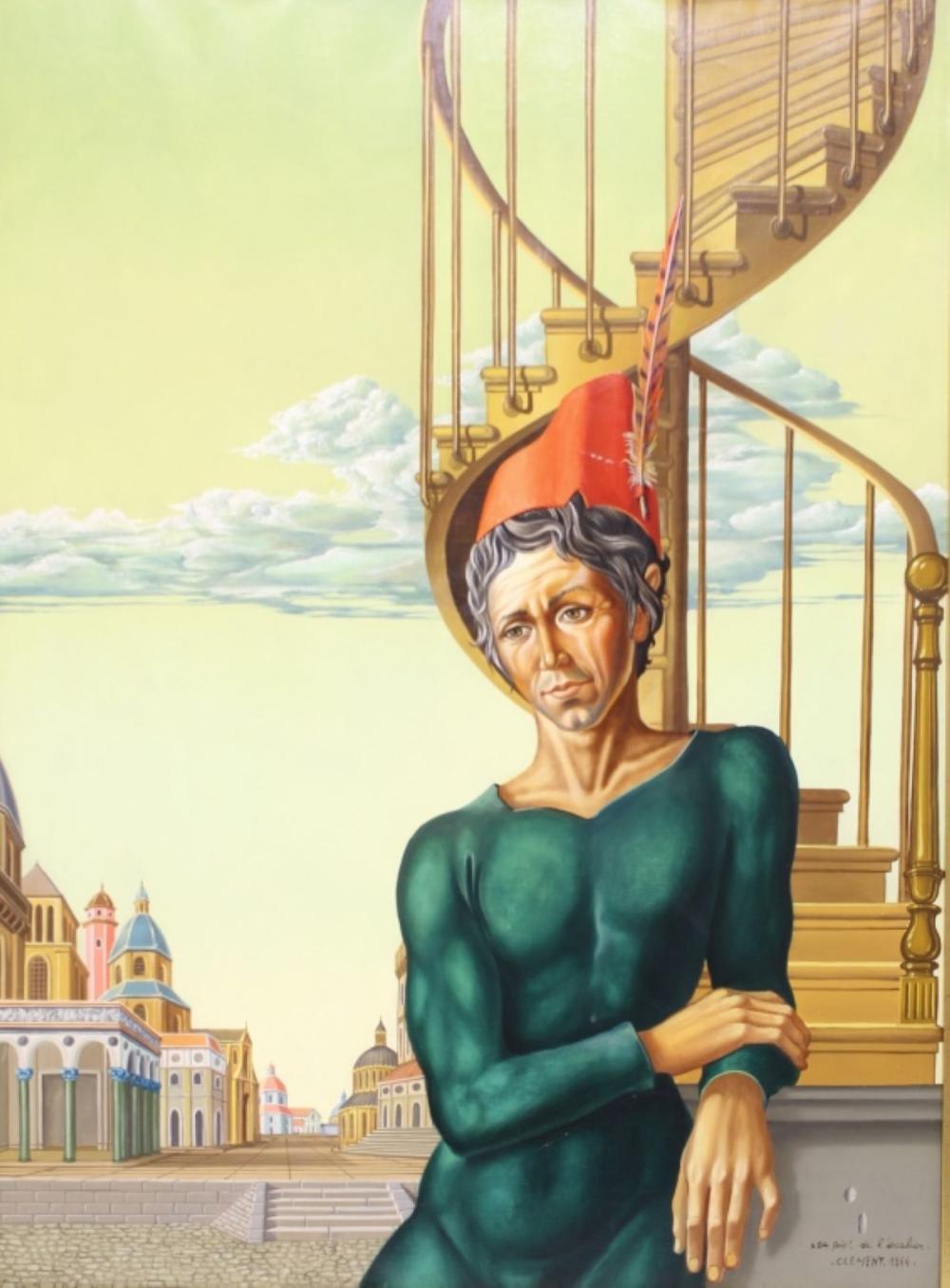 Jean-Pierre Clement comparable auction result: jean pierre clement france surrealist painting