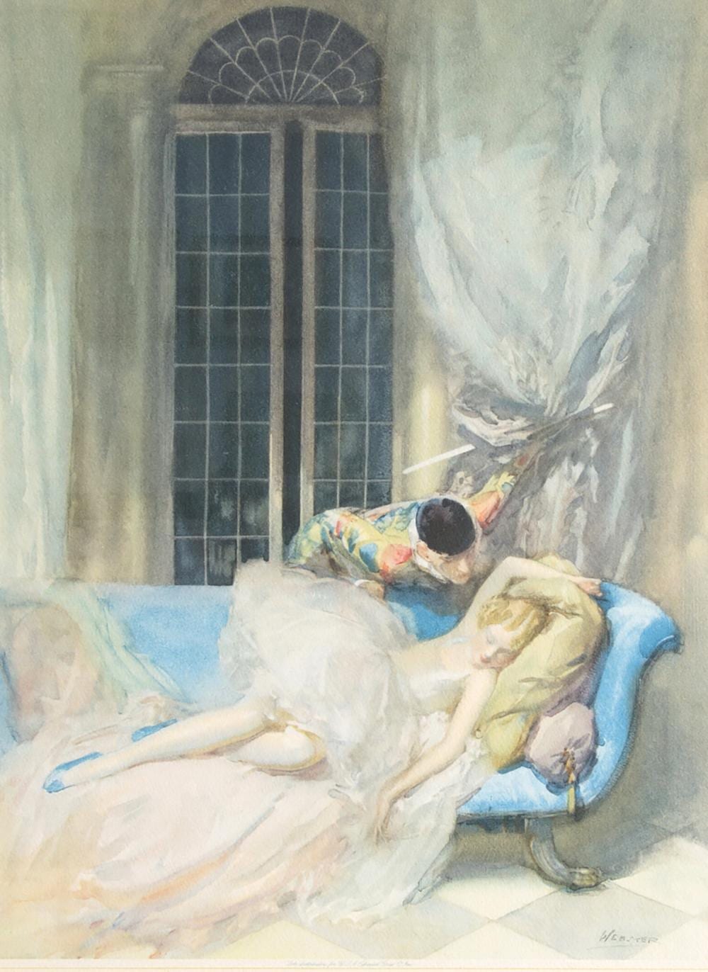 Walter Ernest Webster comparable auction result: walter ernest webster 1878 1959 danseuse assoupie surprise par arlequin