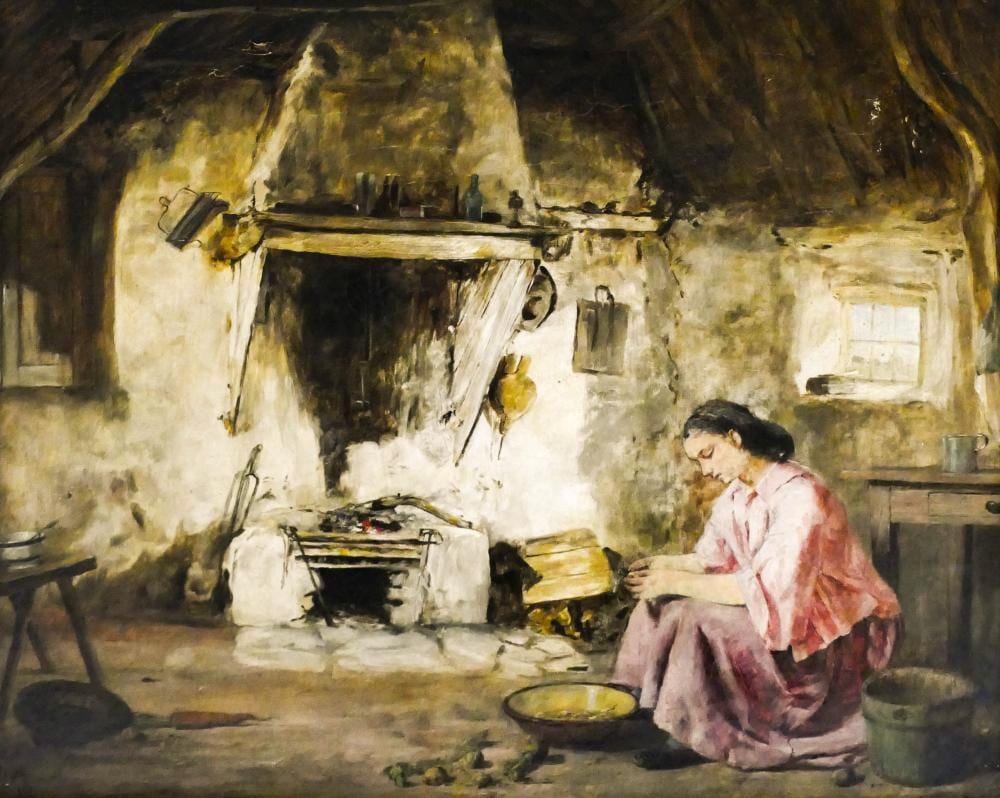 John Blake McDonald comparable auction result: john blake mcdonald interior cooking scene 1861