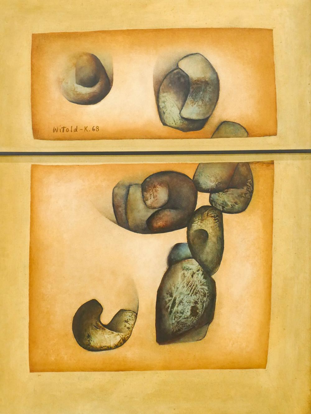 Witold Kaczanowski comparable auction result: witold kaczanowski untitled stones diptych 1968