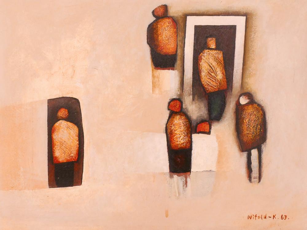 Witold Kaczanowski comparable auction result: witold kaczanowski untitled figures 1969 oil
