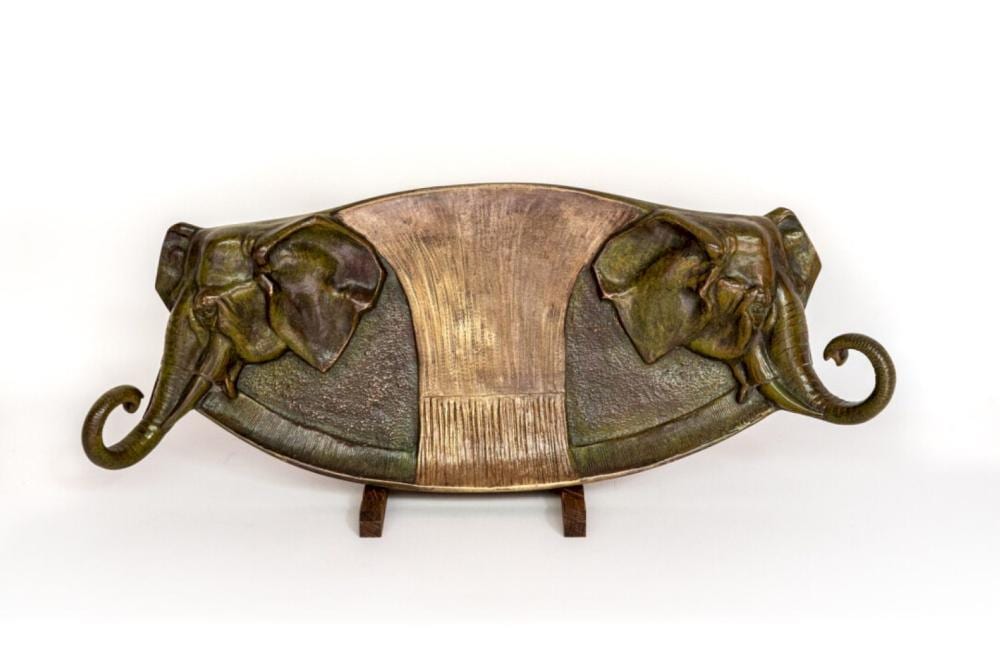 Emile Adolphe Monier comparable auction result: emile adolphe monier 1883 1970 plateau aux l phants bronze double patine petite dition ver