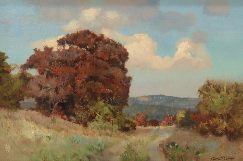 carroll collier d 2017 hill country landscape · Austin Auction Gallery · 2021-07-24 Carroll Collier comparable auction result: carroll collier d 2017 hill country landscape