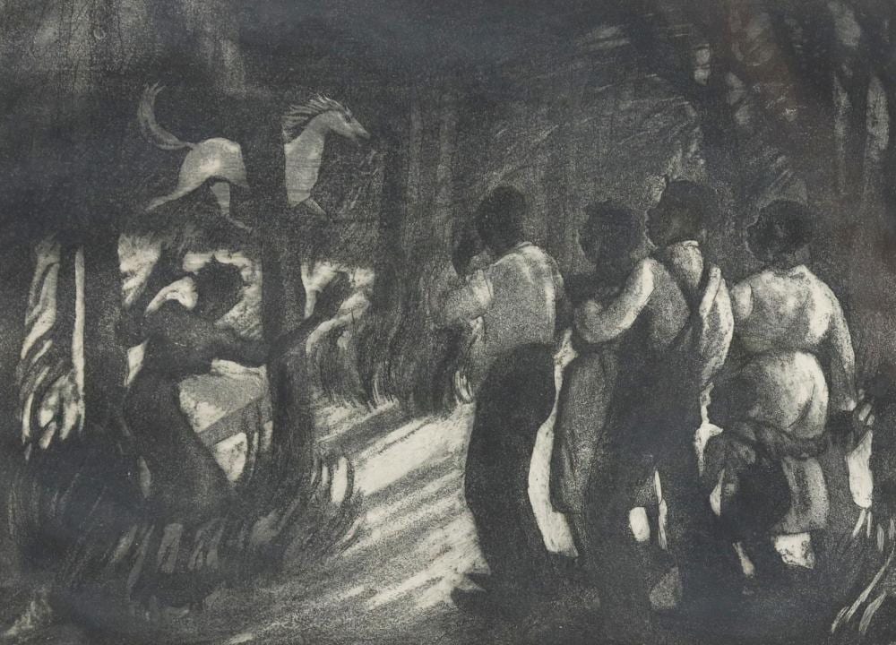 Blanche McVeigh comparable auction result: blanche mcveigh 1895 1970 white horse aquatint
