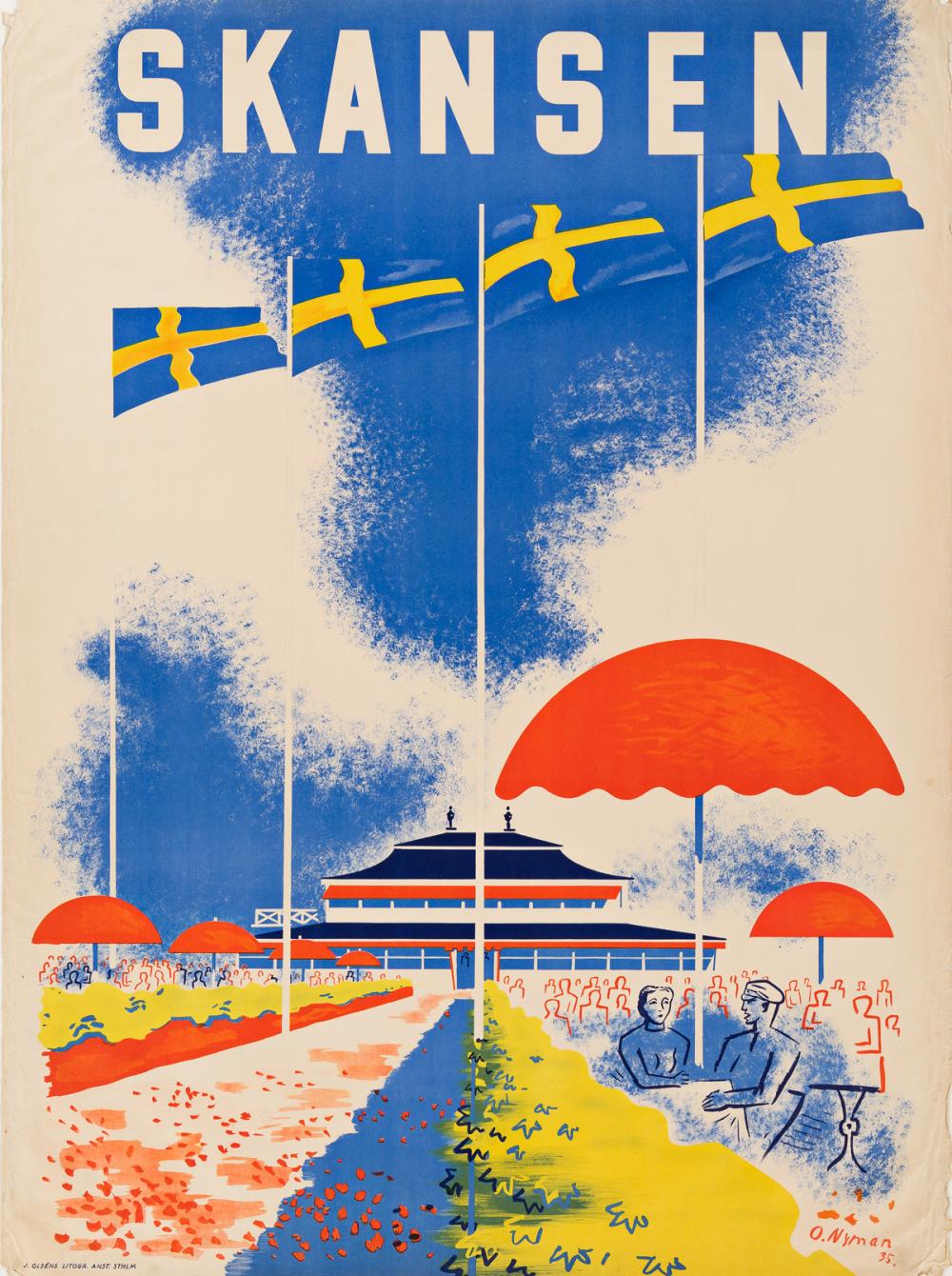 Olle Nyman comparable auction result: olle nyman 1909 1999 skansen 1935 37x27 inches 94x69 cm j olsens stockholm
