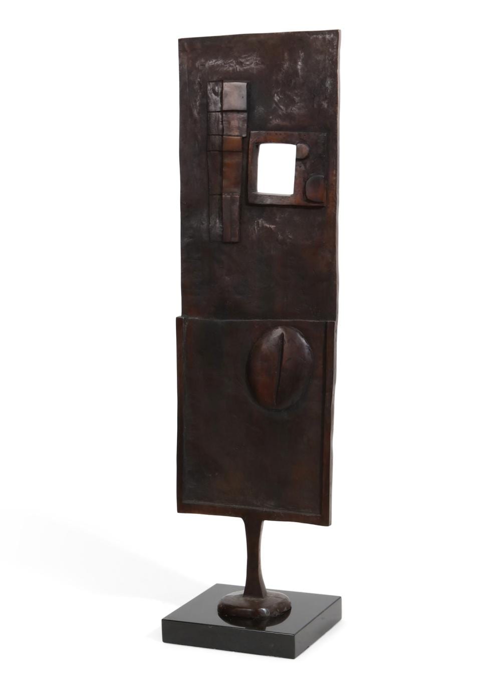 Hubert Dalwood comparable auction result: hubert dalwood british 1924 1976 screen patinated bronze the bronze 48 1 2 x 14 x 5 1 2in 123 x 35 5 x 14cm