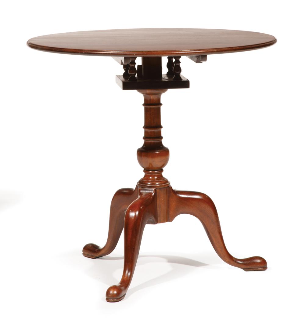 Georgian-Style Mahogany Tilt-Top Tea Table sold by Neal Auction Company, lot 83 — auction record photograph