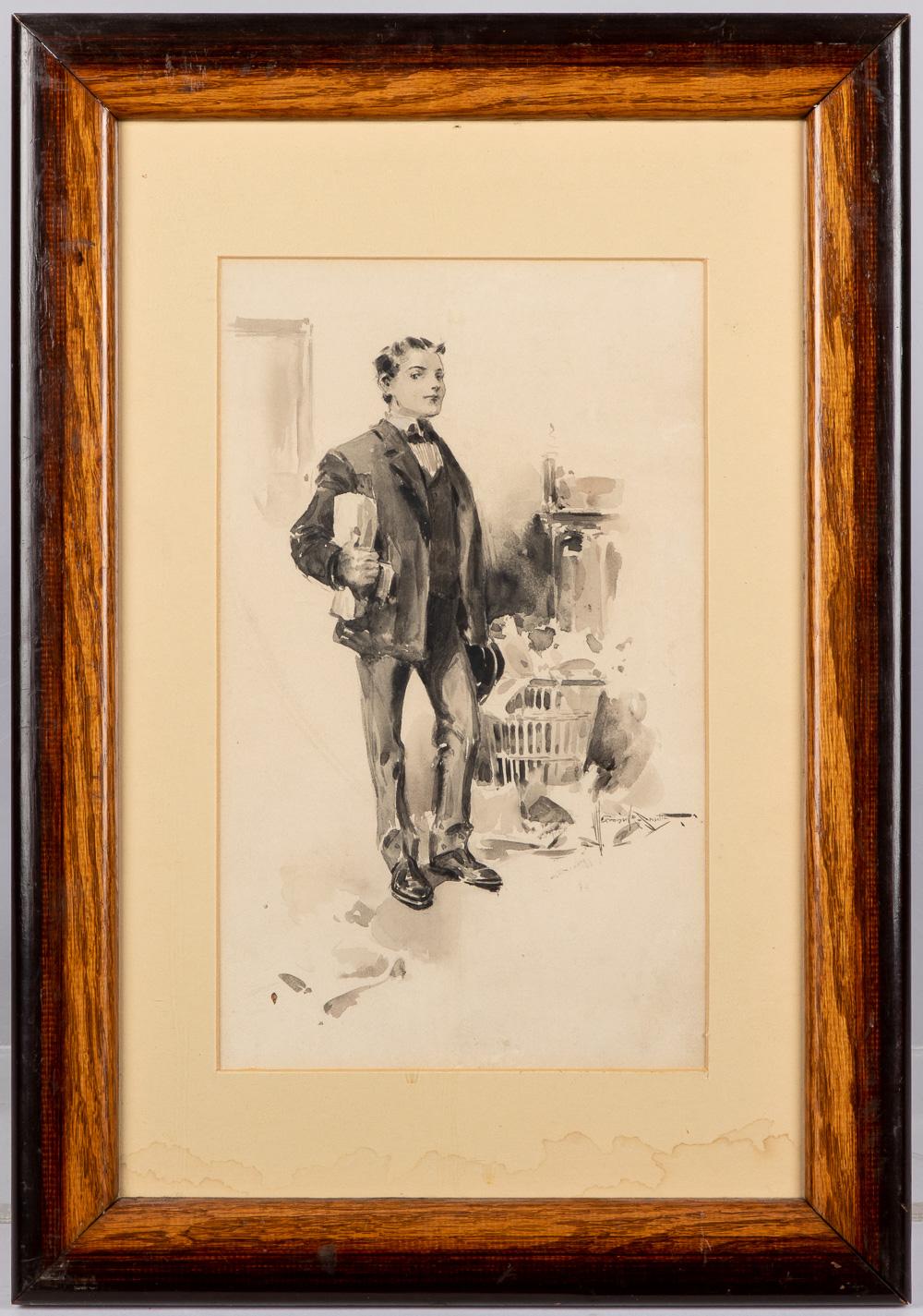 Walter Granville Smith comparable auction result: walter granville smith wash illustration of a man