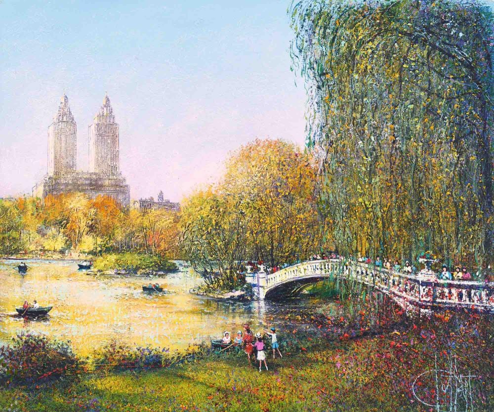 Guy Dessapt comparable auction result: guy dessapt new york central park the lake in autumn