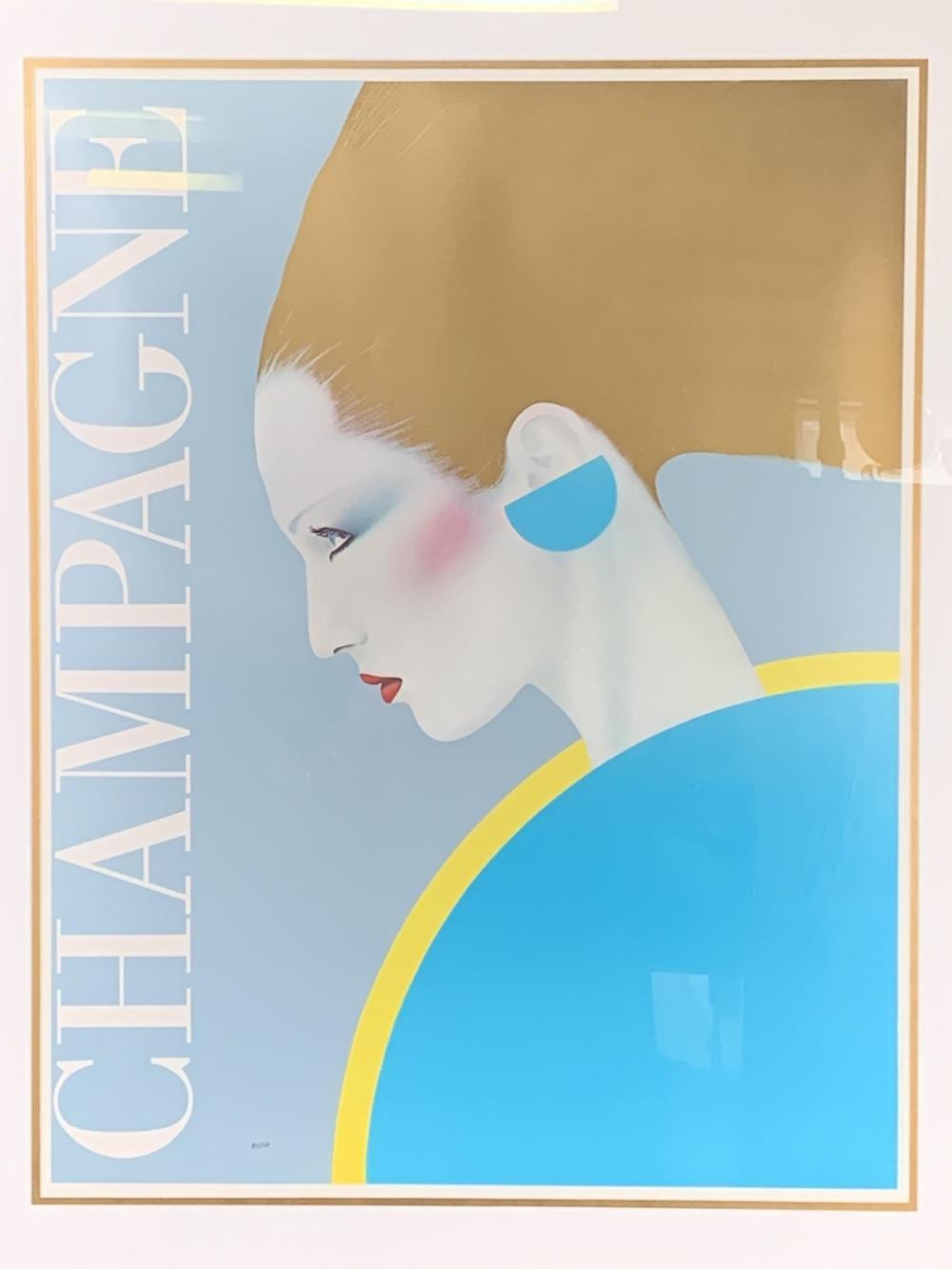Gerard Razzia comparable auction result: 1981 champagne ad lithograph by gerard razzia