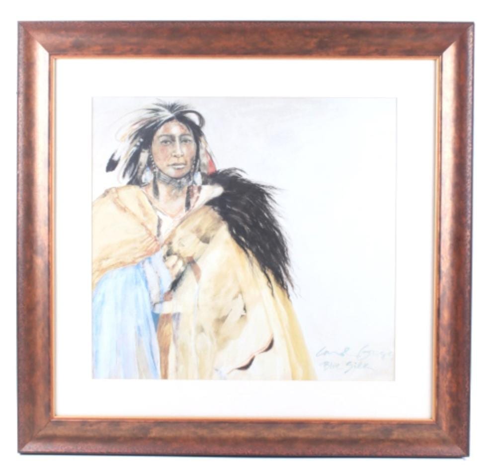 Carol Griggs comparable auction result: carol griggs blue silk watercolor print