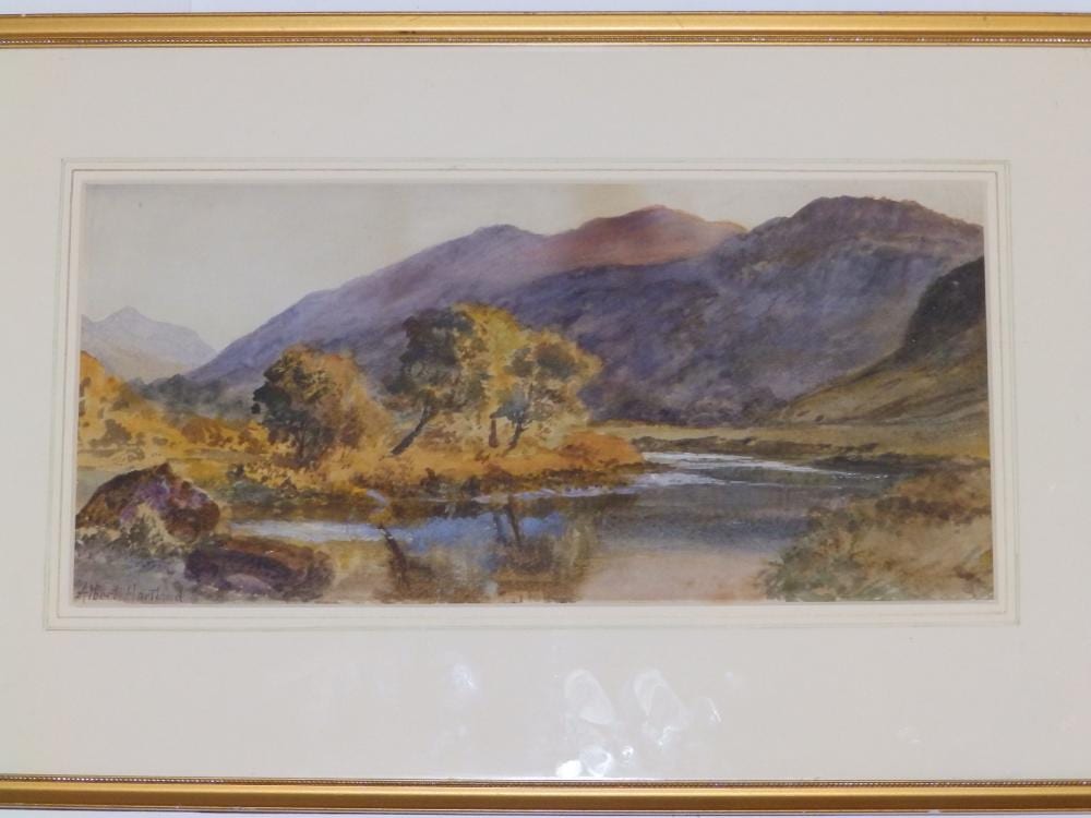 Albert Hartland comparable auction result: albert hartland 1840 1893 watercolour llugg llugwy capel curig dated 1878 6 5 x 13 5