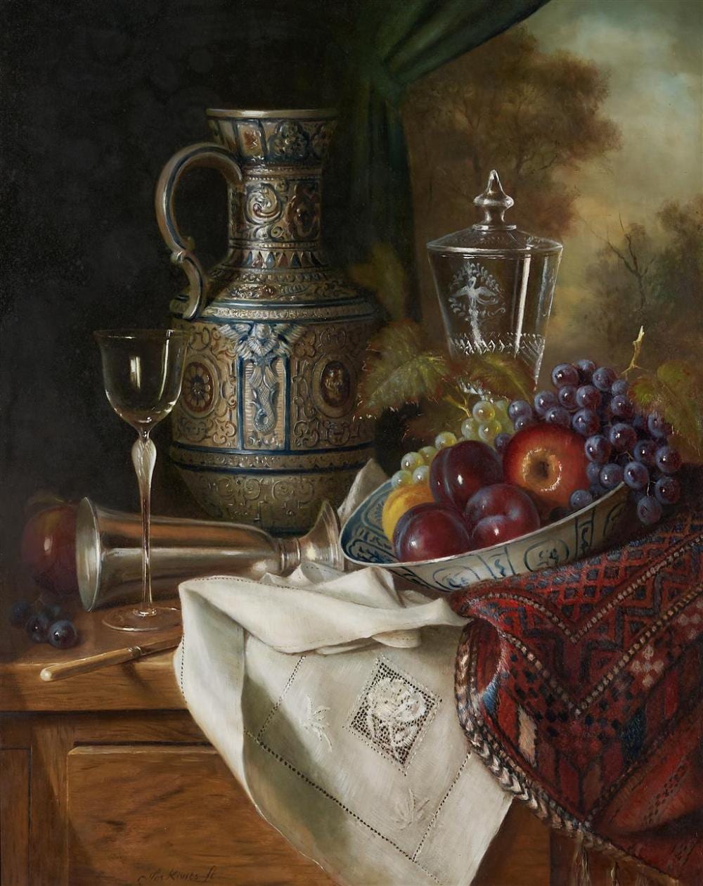 Jos Kivits comparable auction result: jos kivits 1945 still life with steinzeus oil on board 74 x 59 cm 104 x 88 x 9 cm signed lower left
