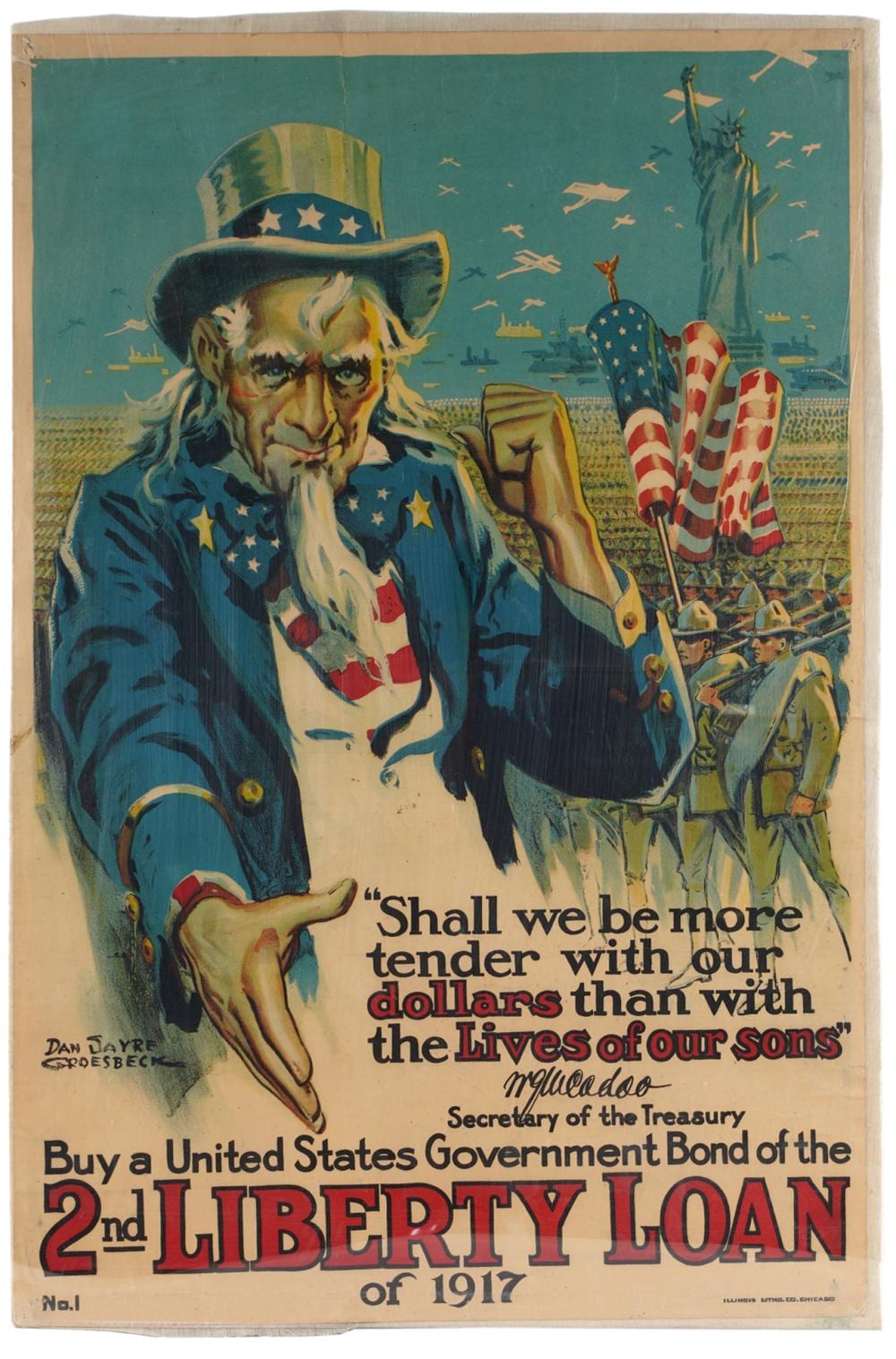 Dan Sayre Groesbeck comparable auction result: dan sayre groesbeck 1878 1950 liberty loan bond poster