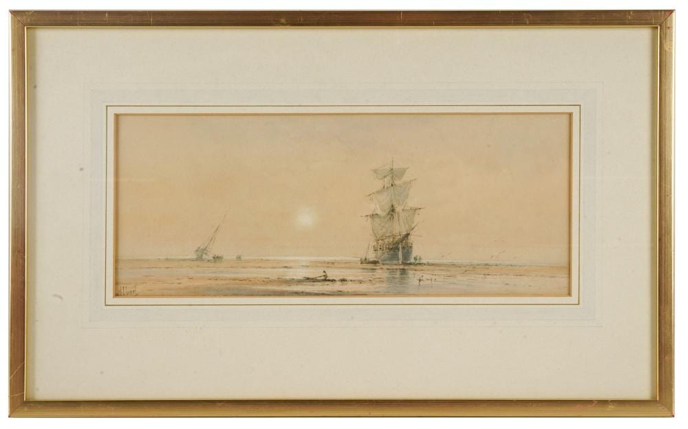 Albert Ernest Markes comparable auction result: albert ernest markes 1865 1901 ships through the mist at low tide