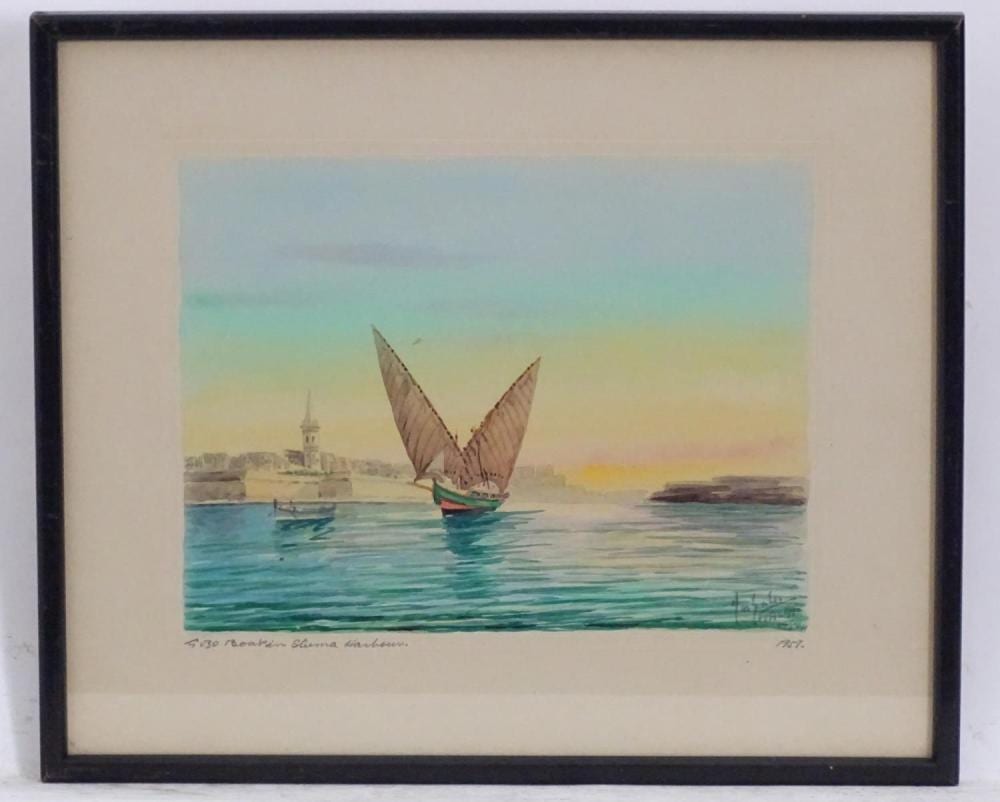 Joseph Galea comparable auction result: joseph galea 1904 1985 watercolour maltese sch