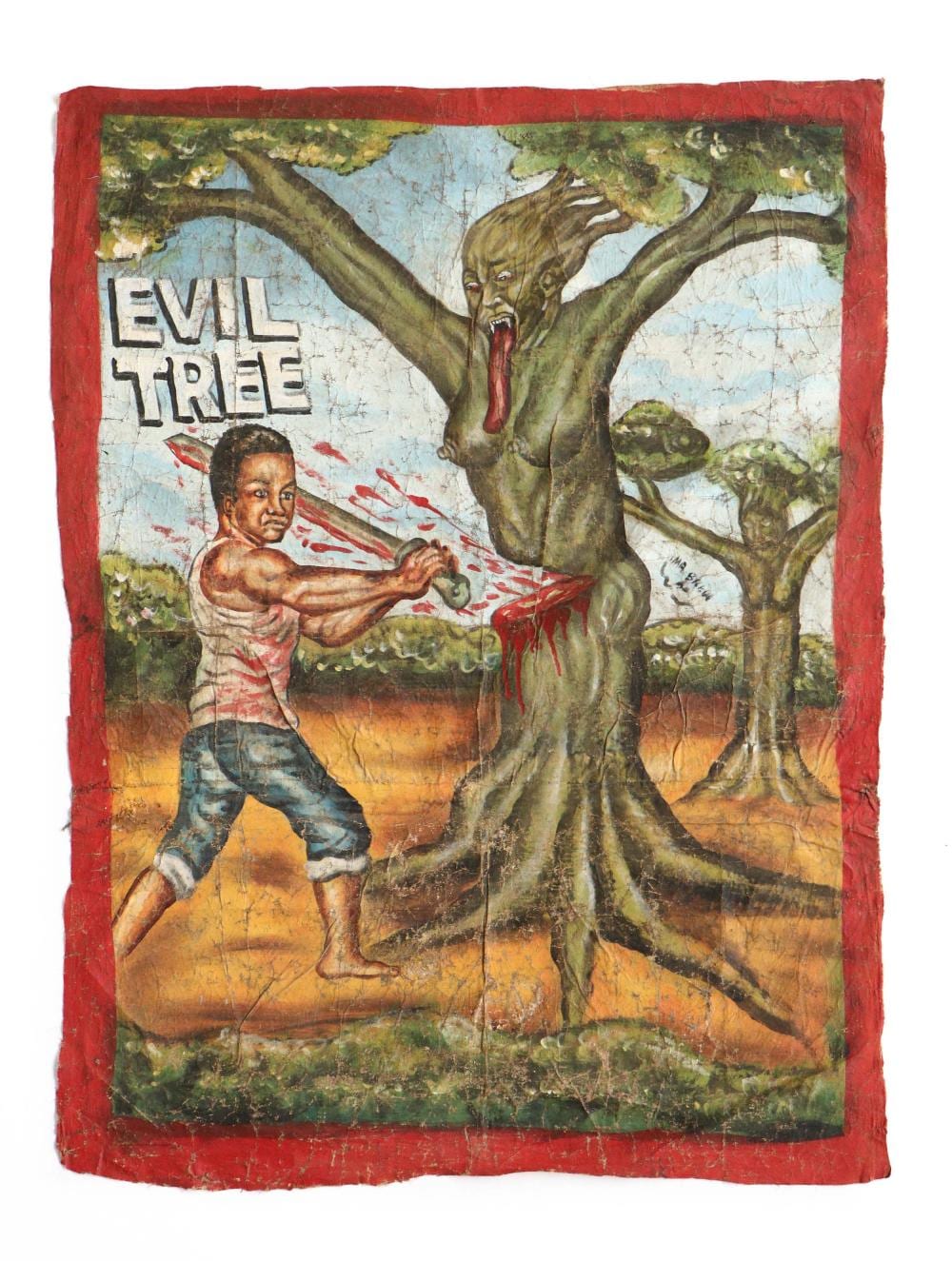 Mr. Brew comparable auction result: african folk painted cinema poster ghana by mr brew