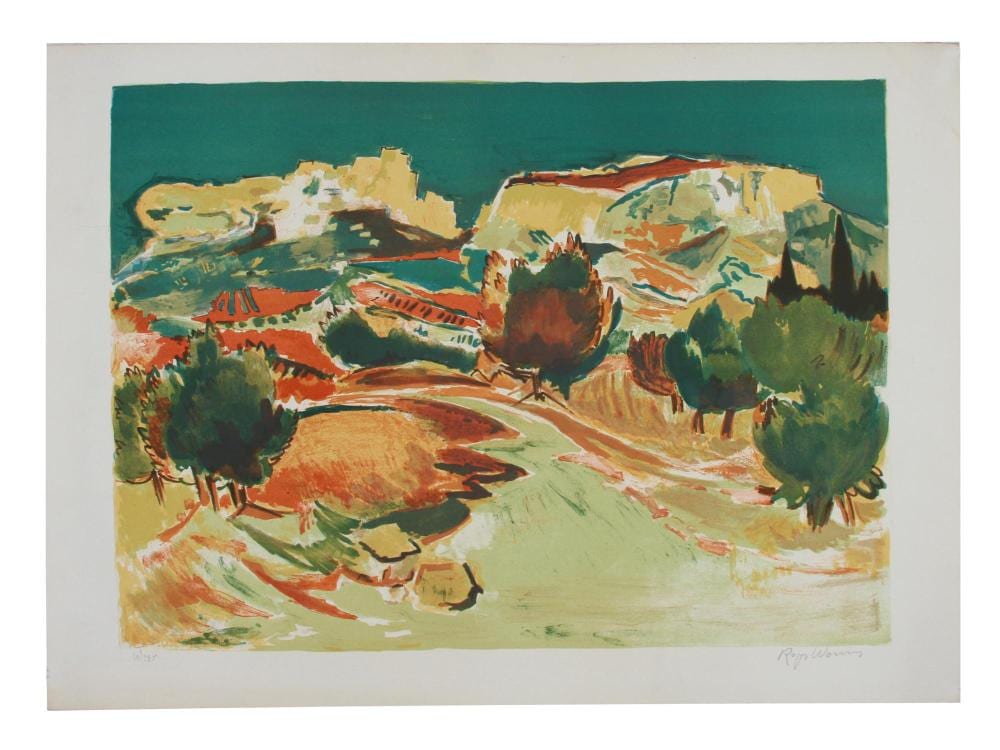 Roger Worms comparable auction result: french lithograph landscape by roger worms