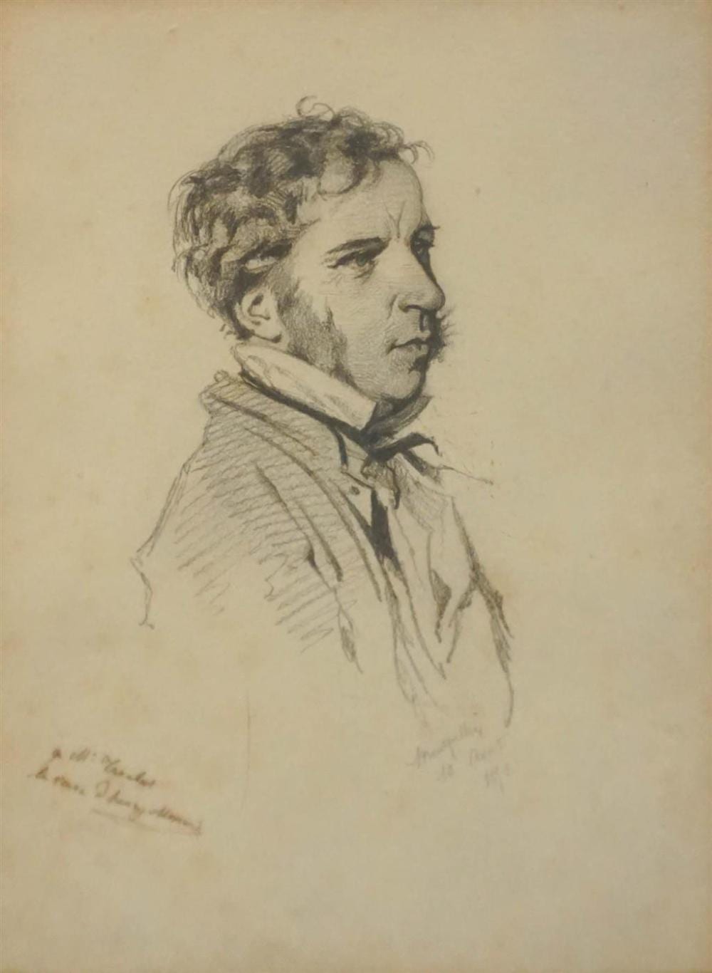 Henry Monnier comparable auction result: henry monnier french 1805 1877 self portrait graphite on paper frame 15 1 4 x 13 1 2 in