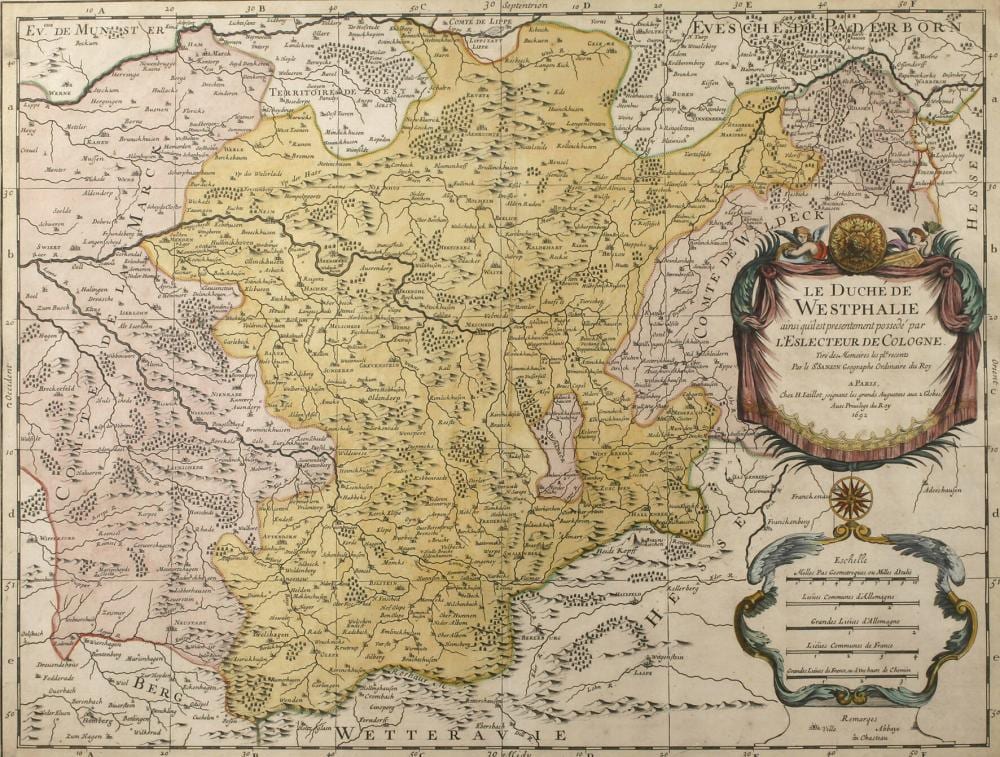 hubert jaillot kupferstichkarte westfalen · Auktionshaus Mehlis GmbH · 2021-08-28 Hubert Jaillot comparable auction result: hubert jaillot kupferstichkarte westfalen