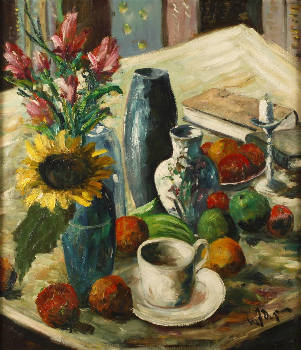 willy j ger tafelstillleben mit sonnenblume · Auktionshaus Mehlis GmbH · 2021-08-28 Willy Jäger comparable auction result: willy j ger tafelstillleben mit sonnenblume