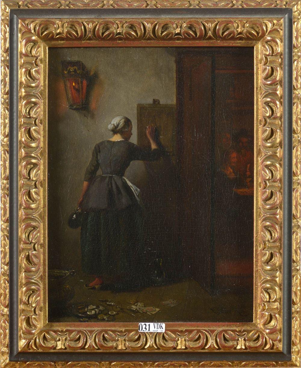 huile sur panneau de ch ne l inscription de l ardoise sign en bas droite h v hove ecole holl · Vanderkindere · 2021-09-14 Hubertus van (1814) Hove comparable auction result: huile sur panneau de ch ne l inscription de l ardoise sign en bas droite h v hove ecole holl