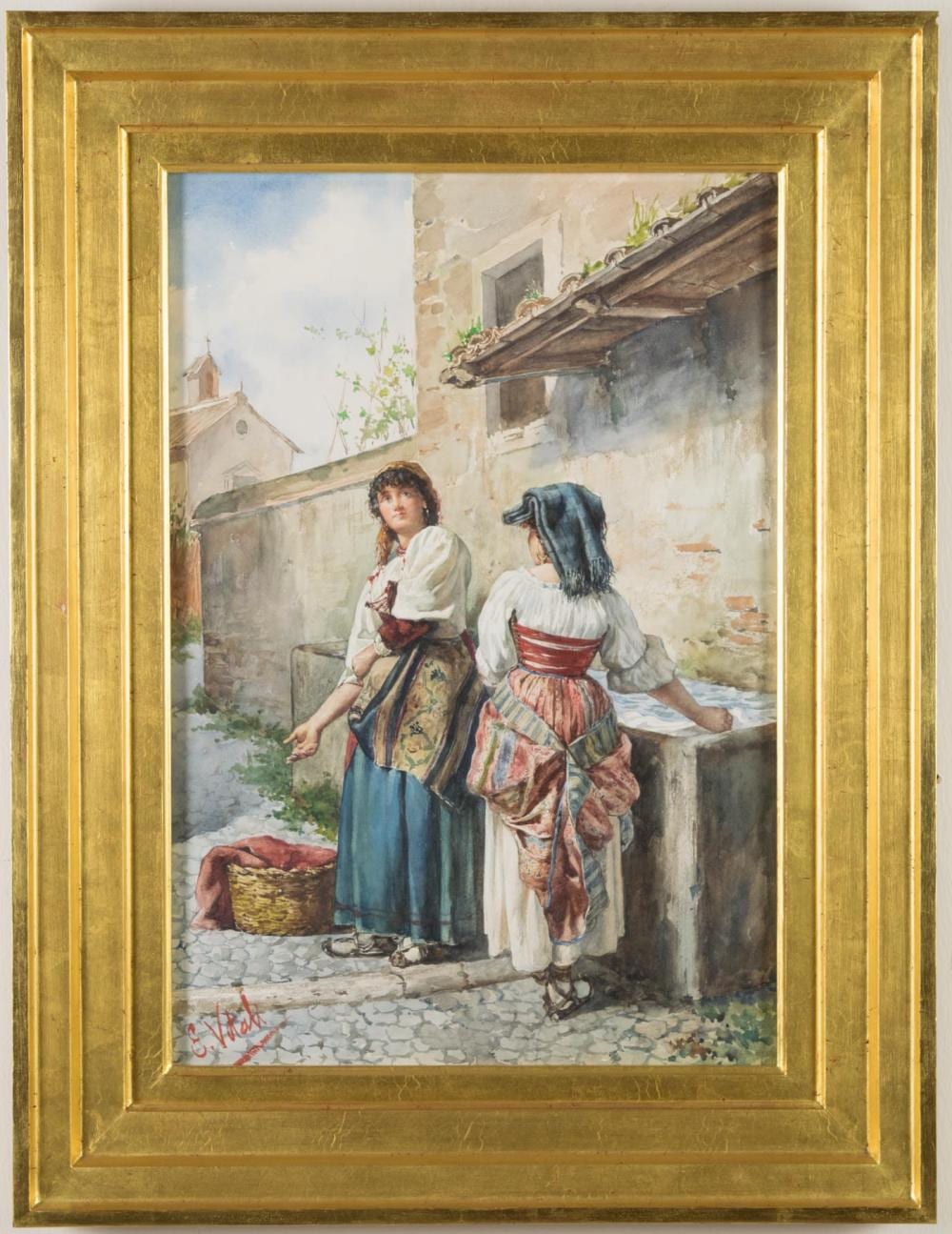 Edouardo Vitali comparable auction result: edouardo vitali watercolor on paper