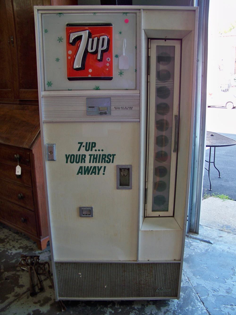 Vintage 7up Machine sold by Caswell Prewitt Realty, INC, lot 200 — auction record photograph