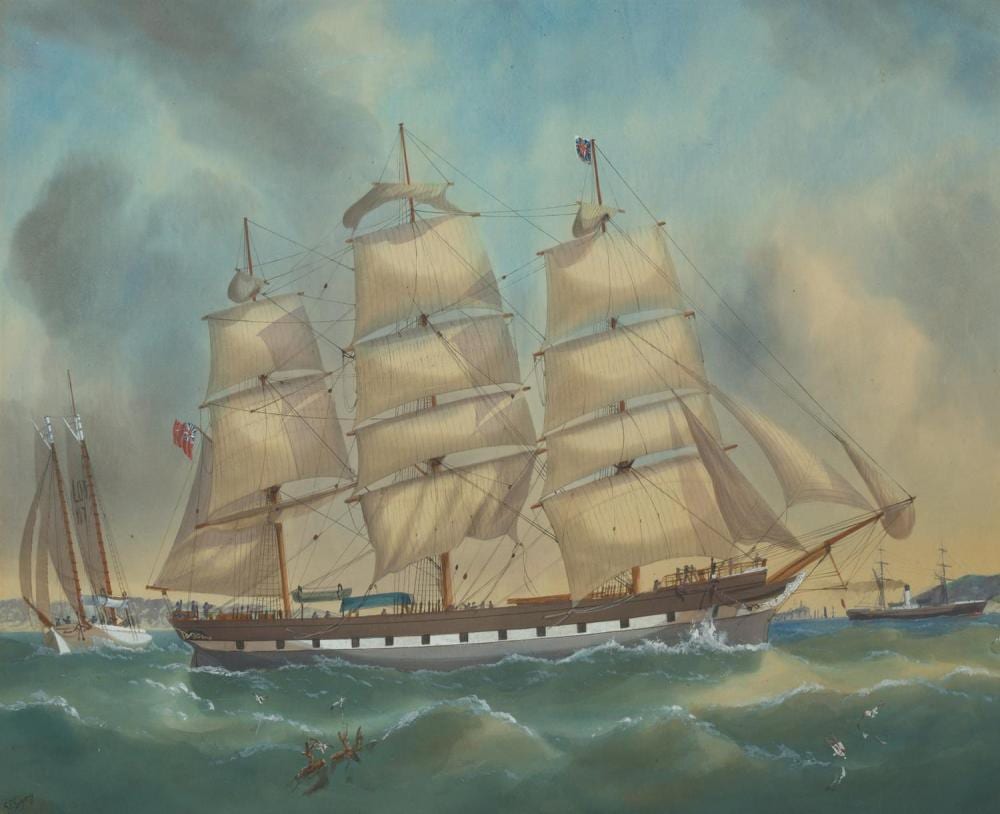 George Frederick Gregory comparable auction result: george frederick gregory 1857 1913 ships in port phillip bay watercolour and gouache on paper