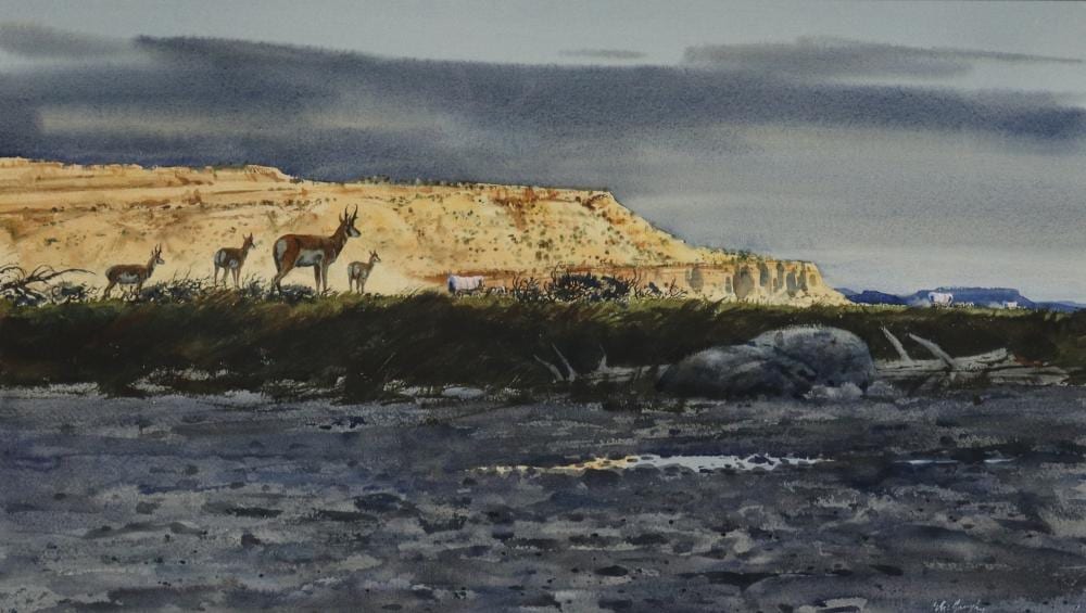 Clay McGaughy comparable auction result: clay mcgaughy 1931 2021 watercolor pronghorns