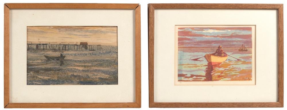 Julius Katzieff comparable auction result: julius katzieff massachusetts lithuania 1892 1957 two monoprints on paper 5 5 x 8 and 6 x 8 5 sight framed 10 x 13