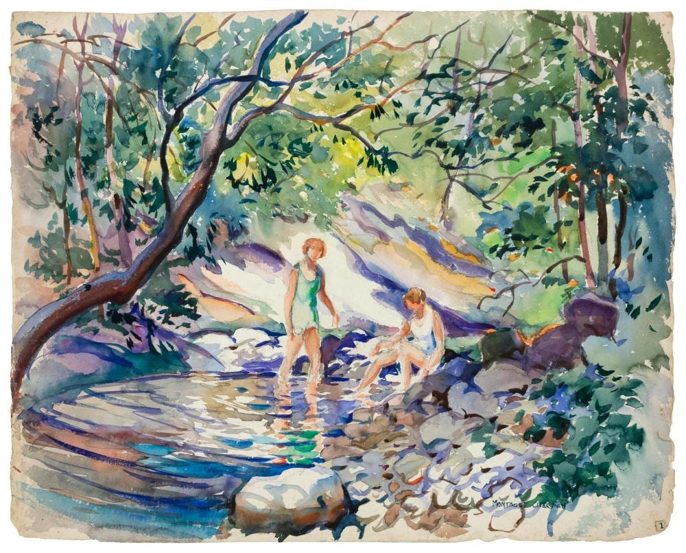Montague Charman comparable auction result: frederick montague charman new york 1894 1986 one summer afternoon watercolor on paper 18 x 22 25 unframed