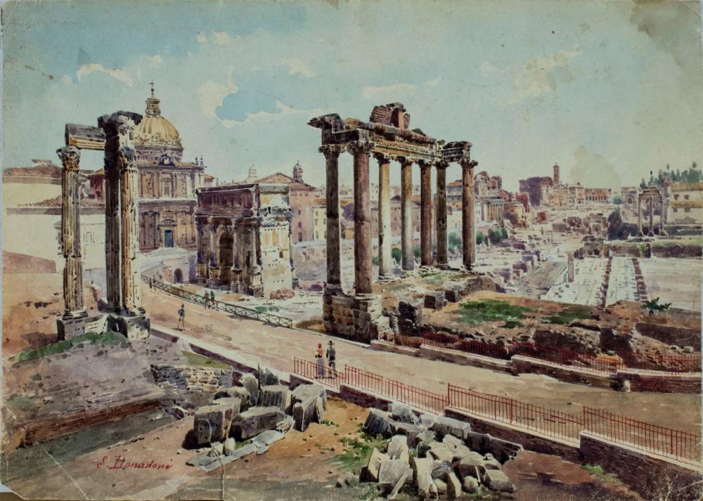 Stefano Donadoni comparable auction result: stefano donadoni italy 1844 1911 watercolor painting antique