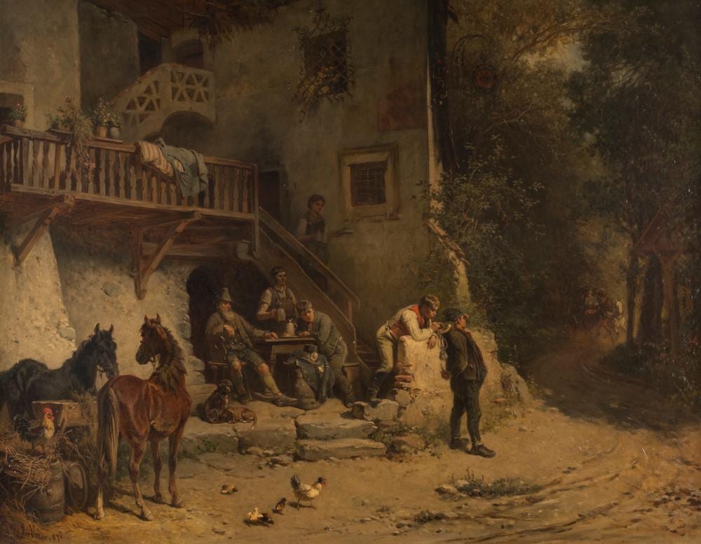 Adolf van der Venne comparable auction result: adolf van der venne das wirtshaus im walde