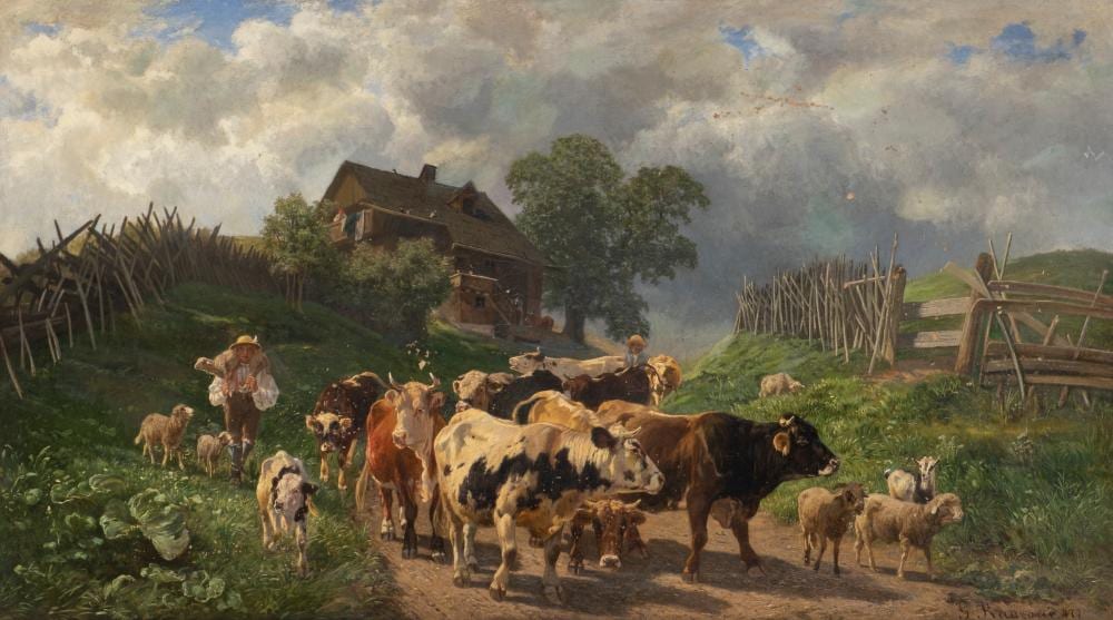 gustav ranzoni heimkehr vom feld bei aufziehendem gewitter · Hargesheimer Kunstauktionen Düsseldorf · 2021-09-10 Gustav Ranzoni comparable auction result: gustav ranzoni heimkehr vom feld bei aufziehendem gewitter