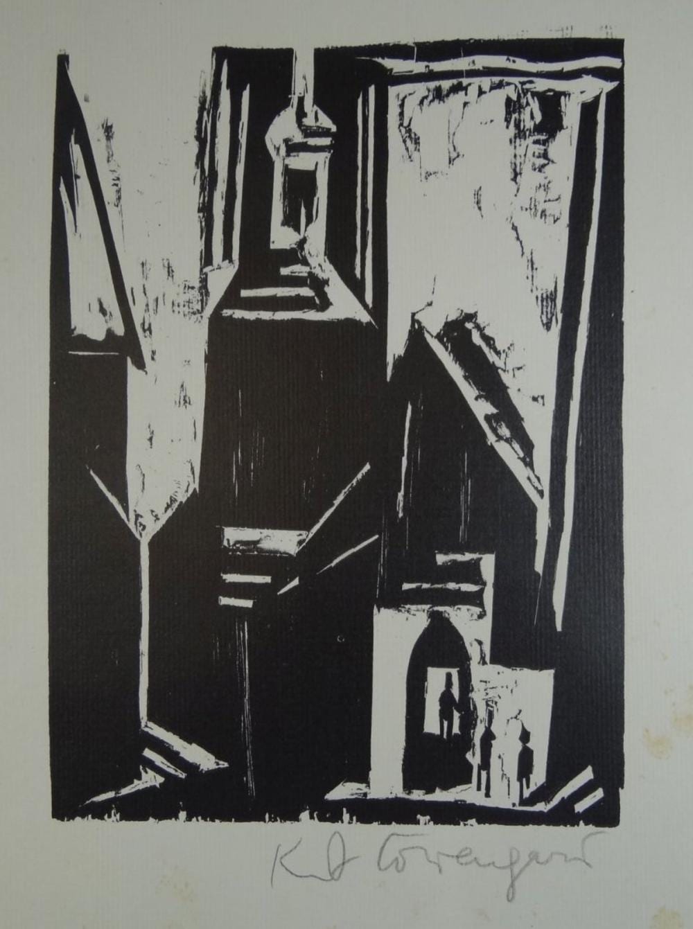 Kurt Löwengard comparable auction result: kurt l wengard 1895 1940 1923 kirche holzschnitt