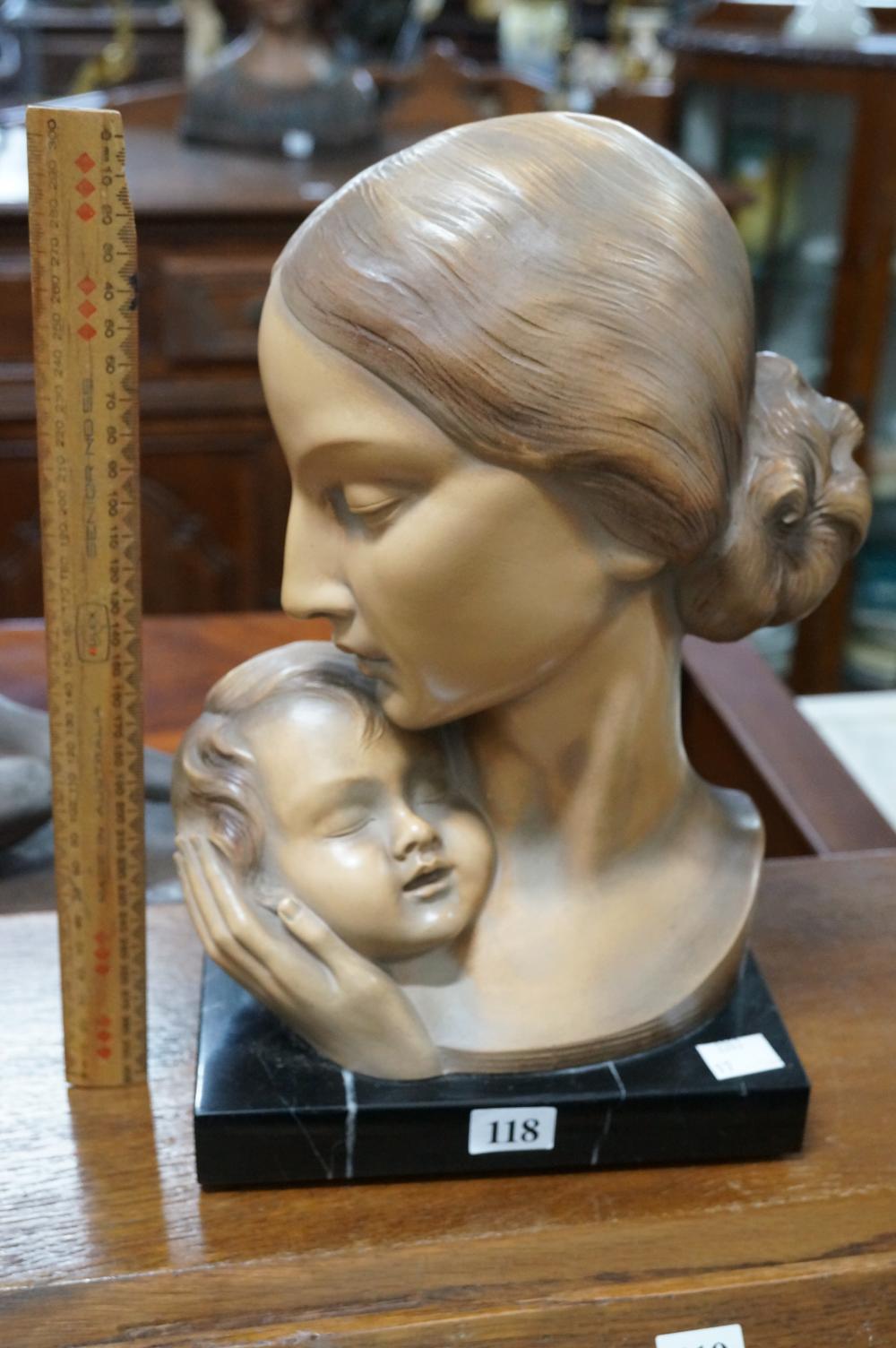 Johannes Dommisse comparable auction result: johannes dommisse 1878 1955 art deco terracotta on marble bust of a lady and child 11 5 cm deep