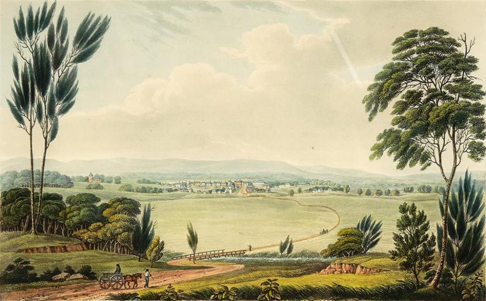 J. Lycett comparable auction result: joseph lycett c1775 1828 view of windsor upon the river hawkesbury hand coloured engraving 17 x 27 cm frame 46 x 54 x 2 cm pu