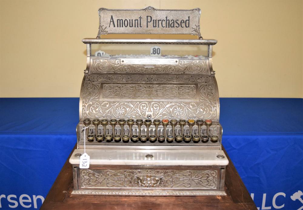 Vintage National Cash Register sold by Paul Arsenault Auctioneers, lot 132 — auction record photograph