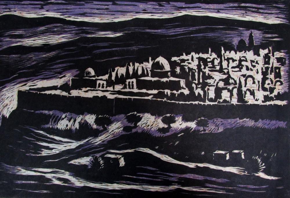 Yehuda Wallersteiner comparable auction result: yehuda wallersteiner 1915 2004 view to the old city of jerusalem