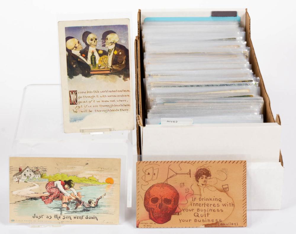 ASSORTED POST CARDS, LOT OF 592 +/- sold by Jeffrey S. Evans & Associates, lot 496 — auction record photograph