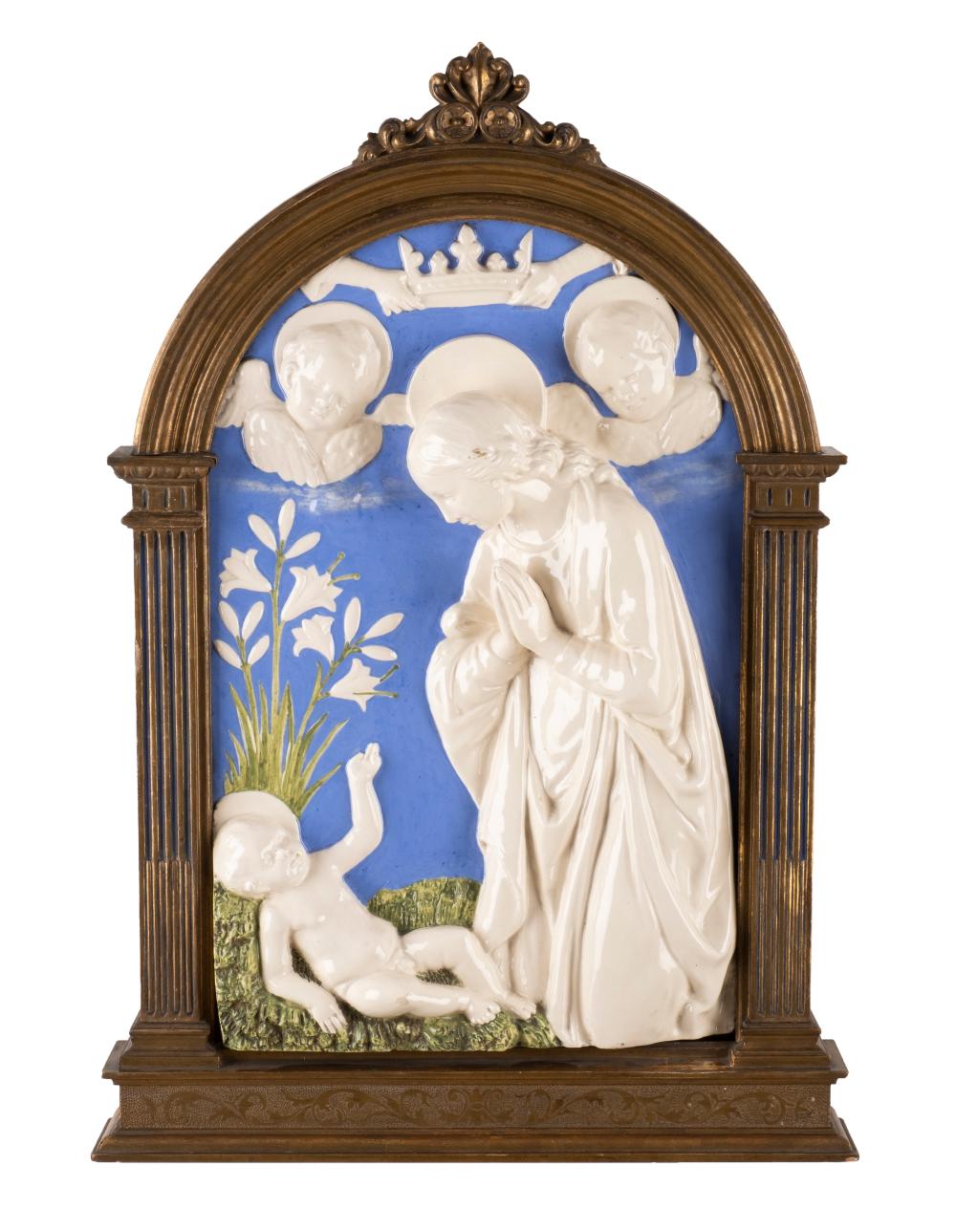 Andrea della Robbia comparable auction result: andrea della robbia nach die madonna der lilien die anbetung