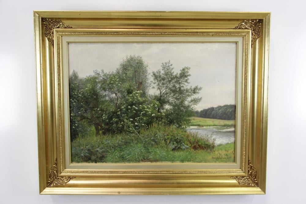 Adolph Larsen comparable auction result: adolph larsen 1856 1942 landskab med s og tr e