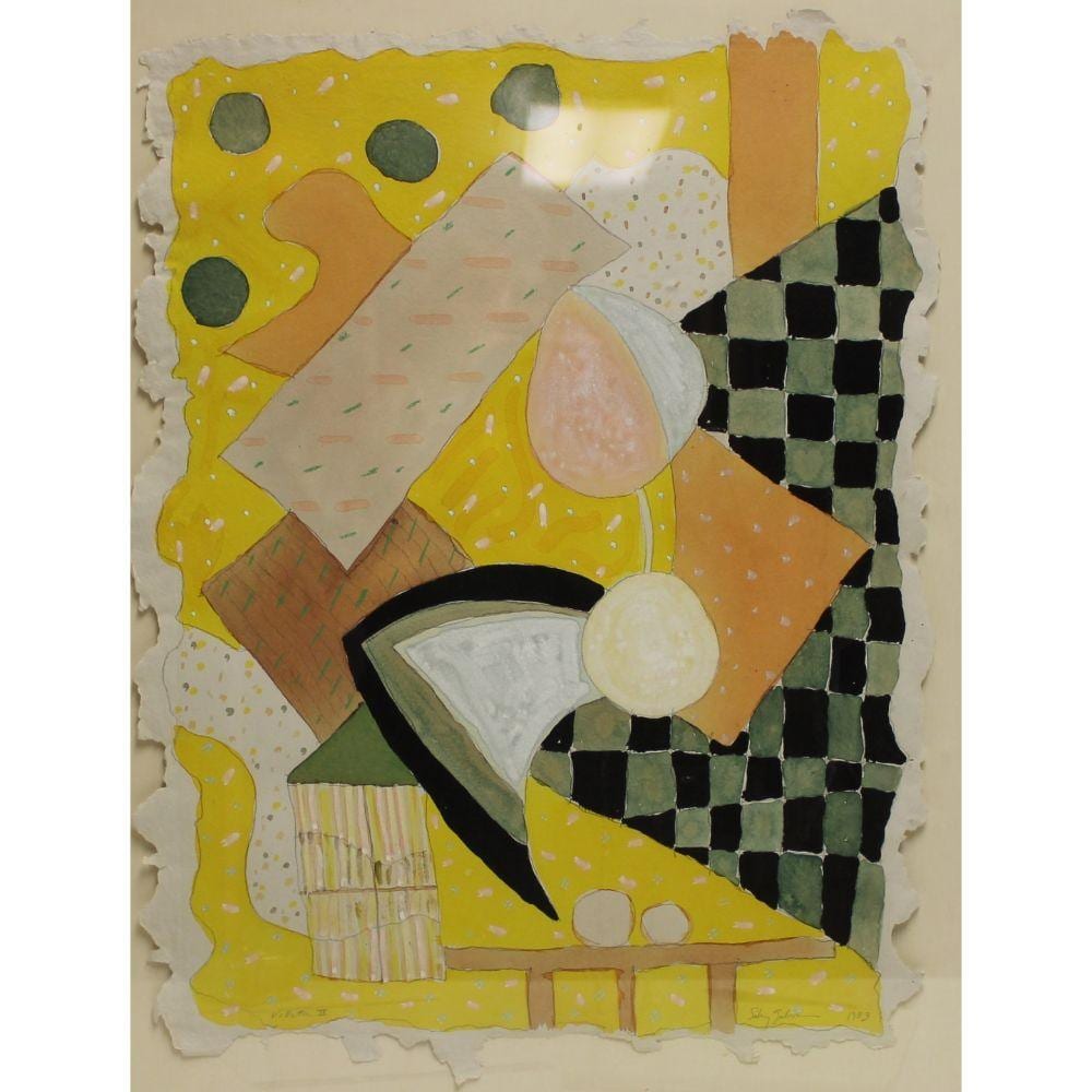 Sidney Guberman comparable auction result: sidney guberman signed watercolor and crayon on