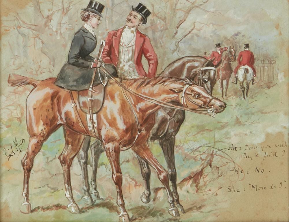 Finch Mason comparable auction result: george finch mason british 1850 1912 she don t you wish they d find he no she more do i gouache watercolor and graphite on cardboard 10 1 2 x 14 1 4in 27 x 36cm