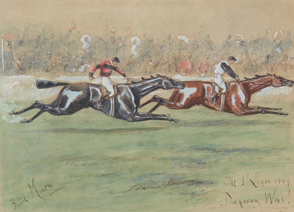 Finch Mason comparable auction result: george finch mason british 1850 1915 the st leger 1889 donovan wins gouache on card 10 3 4 x 14 3 4in 27 x 37cm