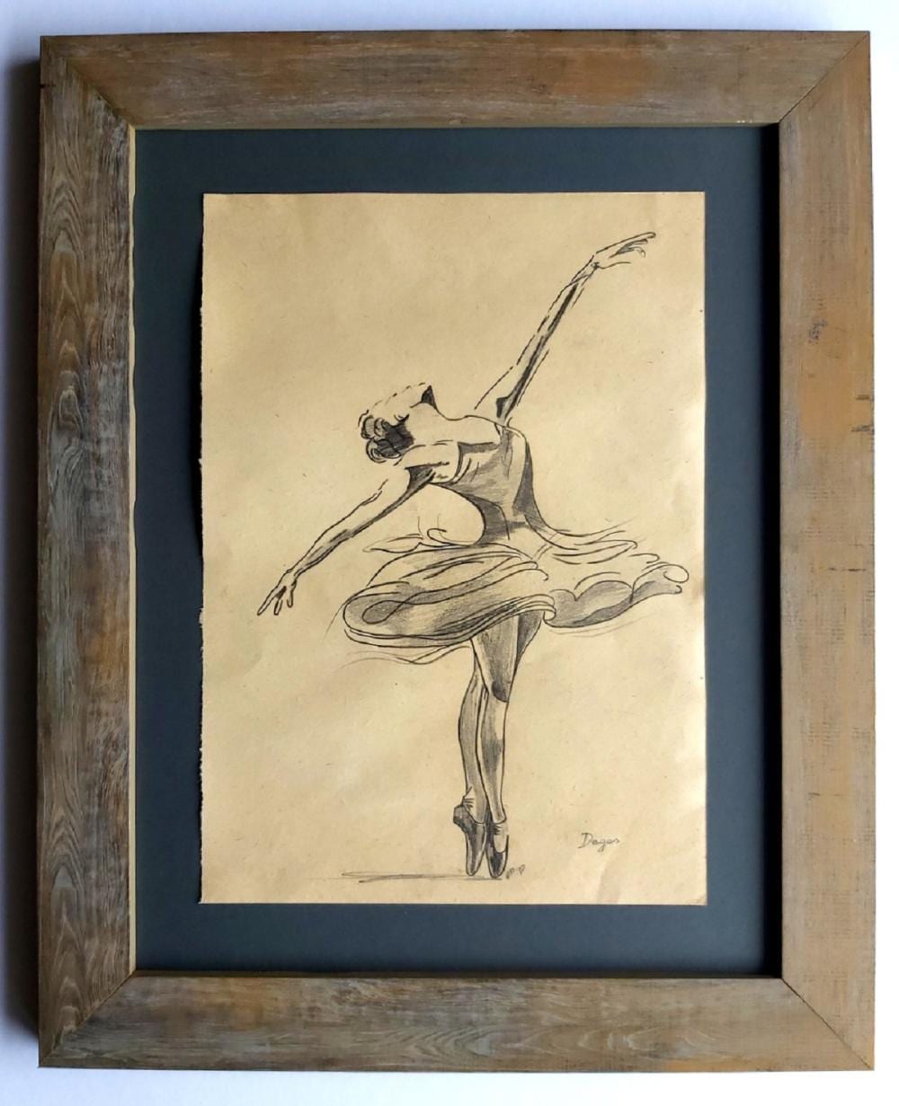 Edgar Degas drawing, Hand signed sold by Novartia, lot 198 — auction record photograph