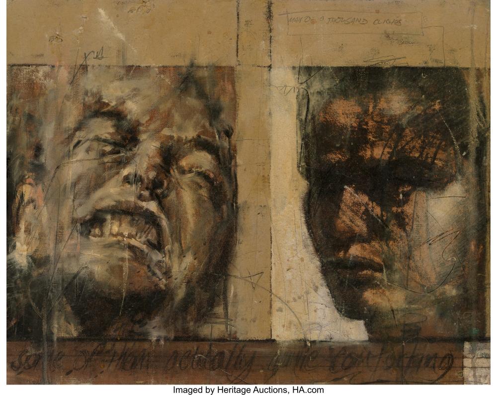 Guy Denning comparable auction result: guy denning british b 1965 occasionally a comfort oil resin and diamond du