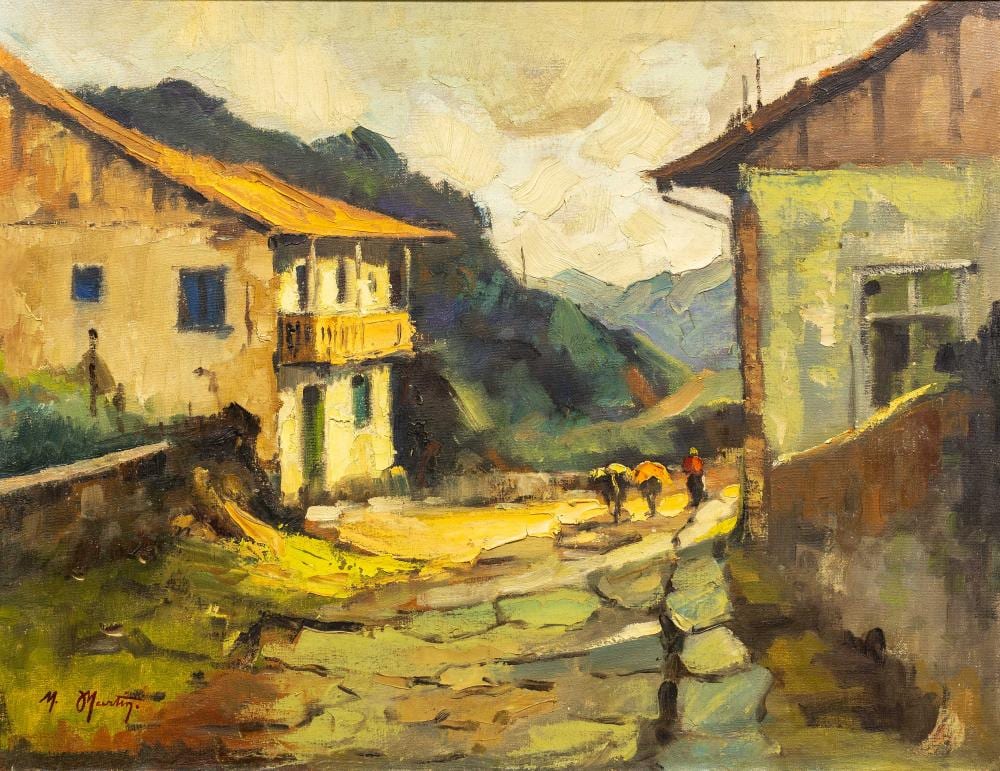 Marcel Martin comparable auction result: marcel martin french 1906 1993 oil french mountain village scene signed 50 x 65